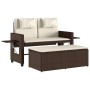Sillón reclinable de jardín con cojines ratán sintético marrón de , Bancos de jardín - Ref: Foro24-365818, Precio: 271,54 €