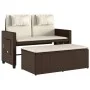 Sillón reclinable de jardín con cojines ratán sintético marrón de , Bancos de jardín - Ref: Foro24-365818, Precio: 332,56 €, ...