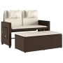 Sillón reclinable de jardín con cojines ratán sintético marrón de , Bancos de jardín - Ref: Foro24-365818, Precio: 271,54 €