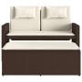Sillón reclinable de jardín con cojines ratán sintético marrón de , Bancos de jardín - Ref: Foro24-365818, Precio: 271,54 €