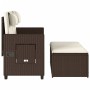 Sillón reclinable de jardín con cojines ratán sintético marrón de , Bancos de jardín - Ref: Foro24-365818, Precio: 271,54 €