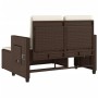 Sillón reclinable de jardín con cojines ratán sintético marrón de , Bancos de jardín - Ref: Foro24-365818, Precio: 271,54 €
