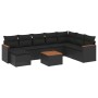 Set aus 8-teiligen Gartensofas und Kissen Kunstrattan schwarz von , Gartensets - Ref: Foro24-3258653, Preis: 566,73 €, Rabatt: %