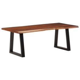 Mesa de centro madera maciza de acacia marrón miel 110x55x40 cm