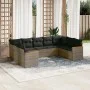 Garden furniture set 9 pieces and gray synthetic rattan cushions by , Garden sets - Ref: Foro24-3258679, Price: 550,05 €, Dis...