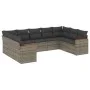Garden furniture set 9 pieces and gray synthetic rattan cushions by , Garden sets - Ref: Foro24-3258679, Price: 550,05 €, Dis...