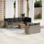 Garden sofa set 10 pieces with gray synthetic rattan cushions by , Garden sets - Ref: Foro24-3258700, Price: 596,75 €, Discou...