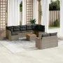 Garden sofa set 10 pieces with gray synthetic rattan cushions by , Garden sets - Ref: Foro24-3258700, Price: 589,12 €, Discou...