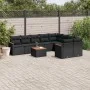 Set Gartensofas 10 Stück Kissen synthetisches Rattan schwarz von , Gartensets - Ref: Foro24-3258709, Preis: 638,35 €, Rabatt: %