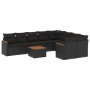 Set Gartensofas 10 Stück Kissen synthetisches Rattan schwarz von , Gartensets - Ref: Foro24-3258709, Preis: 661,54 €, Rabatt: %