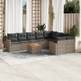 Set de sofás de jardín 10 pzas con cojines ratán sintético gris de , Conjuntos de jardín - Ref: Foro24-3258714, Precio: 569,91 €