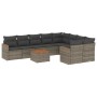 Set de sofás de jardín 10 pzas con cojines ratán sintético gris de , Conjuntos de jardín - Ref: Foro24-3258714, Precio: 569,91 €