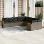 Garden sofa set 10 pieces with gray synthetic rattan cushions by , Garden sets - Ref: Foro24-3258756, Price: 603,63 €, Discou...