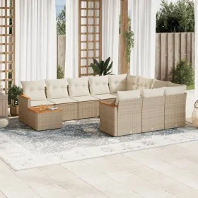 Set de sofás de jardín 11pzas con cojines ratán sintético beige von , Gartensets - Ref: Foro24-3258768, Preis: 709,69 €, Raba...