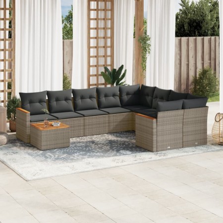 Set mit 10 Gartensofas mit Kissen synthetisches Rattangrau von , Gartensets - Ref: Foro24-3258721, Preis: 596,75 €, Rabatt: %