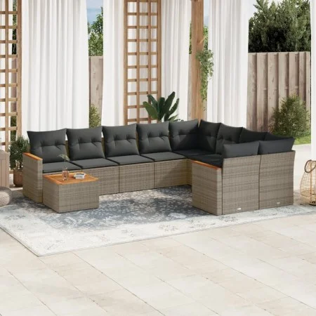 Set mit 10 Gartensofas mit Kissen synthetisches Rattangrau von , Gartensets - Ref: Foro24-3258721, Preis: 588,31 €, Rabatt: %