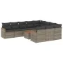 Set mit 11 Gartensofas und Kissen synthetisches Rattangrau von , Gartensets - Ref: Foro24-3258749, Preis: 642,49 €, Rabatt: %