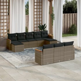Set mit 10 Gartensofas mit Kissen synthetisches Rattangrau von , Gartensets - Ref: Foro24-3258819, Preis: 579,38 €, Rabatt: %