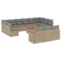 Set sofás de jardín 14 pzas con cojines ratán sintético beige by , Garden sets - Ref: Foro24-3258867, Price: 862,62 €, Discou...