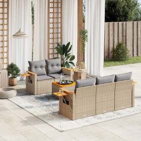 Garden sofa set with 6-piece synthetic rattan beige cushions by , Garden sets - Ref: Foro24-3259028, Price: 452,77 €, Discoun...