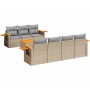Juego de sofás de jardín con cojines beige 8 pzas ratán PE de , Conjuntos de jardín - Ref: Foro24-3259049, Precio: 543,99 €, ...