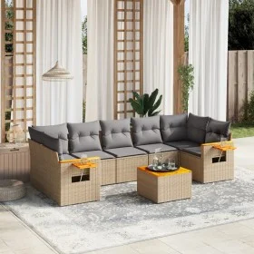Garden sofa set with beige cushions, 8 pieces, PE rattan. by , Garden sets - Ref: Foro24-3259056, Price: 515,34 €, Discount: %