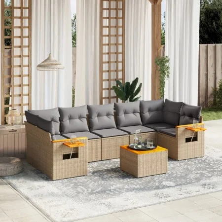 Set Gartensofas mit beigen Kissen 8 Stück PE Rattan von , Gartensets - Ref: Foro24-3259056, Preis: 515,34 €, Rabatt: %