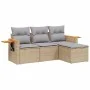 Garden sofa set with 4-piece synthetic rattan beige cushions by , Garden sets - Ref: Foro24-3259147, Price: 273,06 €, Discoun...
