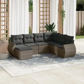 7-piece garden sofa set with gray PE rattan cushions by , Modular outdoor sofas - Ref: Foro24-3221699, Price: 442,48 €, Disco...