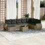 Garden furniture set 9 pieces and gray synthetic rattan cushions by , Modular outdoor sofas - Ref: Foro24-3221769, Price: 547...