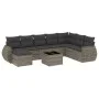 Garden furniture set 9 pieces and gray synthetic rattan cushions by , Modular outdoor sofas - Ref: Foro24-3221769, Price: 547...