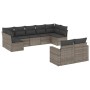 Garden furniture set 9 pieces and gray synthetic rattan cushions by , Modular outdoor sofas - Ref: Foro24-3251757, Price: 574...