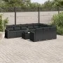 Set mit 11 Stück Gartensofas und Kissen synthetisches Rattan schwarz von , Modulare Sofas für den Außenbereich - Ref: Foro24-...