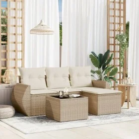 Garden sofa set with 5-piece synthetic rattan beige cushions by , Garden sets - Ref: Foro24-3253615, Price: 383,40 €, Discoun...