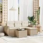 Garden sofa set with 5-piece synthetic rattan beige cushions by , Garden sets - Ref: Foro24-3253615, Price: 383,40 €, Discoun...