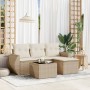 Set Gartensofas mit Kissen 5 Stück synthetisches Rattan beige von , Gartensets - Ref: Foro24-3253615, Preis: 375,84 €, Rabatt: %