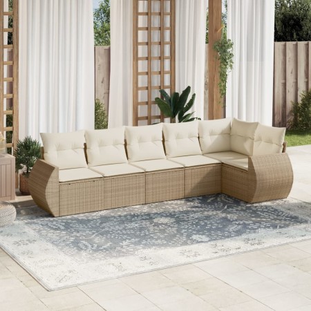 Set Gartensofas mit Kissen 6 Stück synthetisches Rattan beige von , Gartensets - Ref: Foro24-3253725, Preis: 482,57 €, Rabatt: %