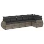 6-teiliges Gartenmöbel-Set und graue synthetische Rattankissen von , Gartensets - Ref: Foro24-3253727, Preis: 402,33 €, Rabat...