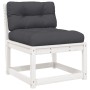 Garden sofa set 6 pieces with solid pine wood and white cushions by , Garden sets - Ref: Foro24-3217026, Price: 710,14 €, Dis...
