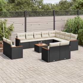 Garden sofa set with 13-piece black synthetic rattan cushions by , Garden sets - Ref: Foro24-3258920, Price: 834,26 €, Discou...