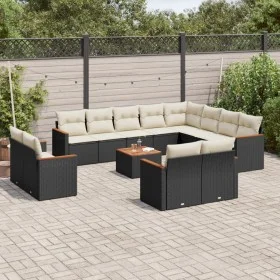 Garden sofa set with 13-piece black synthetic rattan cushions by , Garden sets - Ref: Foro24-3258920, Price: 823,39 €, Discou...