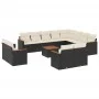 Set aus Gartensofas und Kissen 13 Stück synthetisches Rattan schwarz von , Gartensets - Ref: Foro24-3258920, Preis: 823,39 €,...