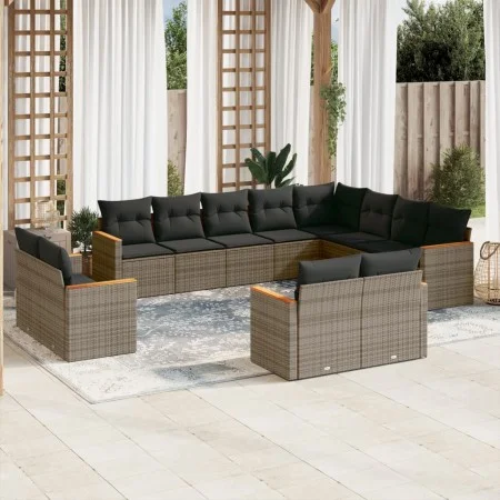 Set mit 12 Gartensofas mit Kissen synthetisches Rattangrau von , Gartensets - Ref: Foro24-3258917, Preis: 808,11 €, Rabatt: %