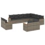 Garden sofa set 12 pieces with gray synthetic rattan cushions by , Garden sets - Ref: Foro24-3258917, Price: 804,75 €, Discou...
