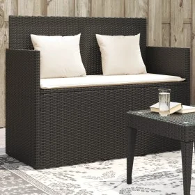 Garden bench with black synthetic rattan cushions by , garden benches - Ref: Foro24-365760, Price: 224,62 €, Discount: %