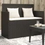 Garden bench with black synthetic rattan cushions by , garden benches - Ref: Foro24-365760, Price: 224,62 €, Discount: %