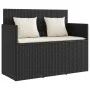 Garden bench with black synthetic rattan cushions by , garden benches - Ref: Foro24-365760, Price: 224,62 €, Discount: %