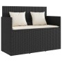 Gartenbank mit Kissen synthetisches Rattan schwarz von , Gartenbänke - Ref: Foro24-365760, Preis: 175,50 €, Rabatt: %