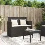Garden bench with black synthetic rattan cushions by , garden benches - Ref: Foro24-365760, Price: 224,62 €, Discount: %