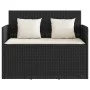 Garden bench with black synthetic rattan cushions by , garden benches - Ref: Foro24-365760, Price: 224,62 €, Discount: %
